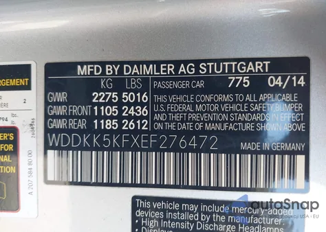 2014 Mercedes-Benz E 350 z USA, uszkodzony, nr VIN WDDKK5KFXEF276472